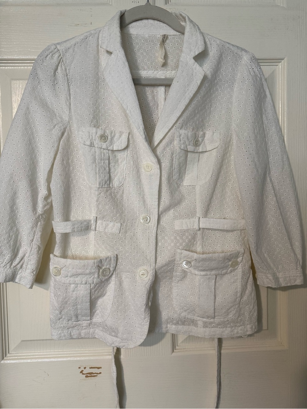 NWT G-one White Women's Eyelet Blazer Jacket size M